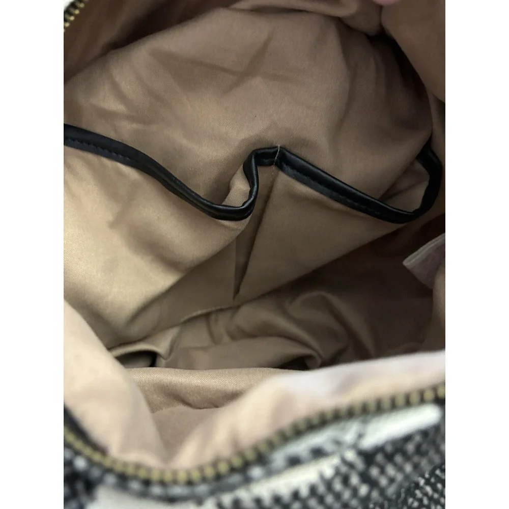 Lucky Brand Bali Hai Black White Canvas Hobo Shoulder‎ Bag Tote